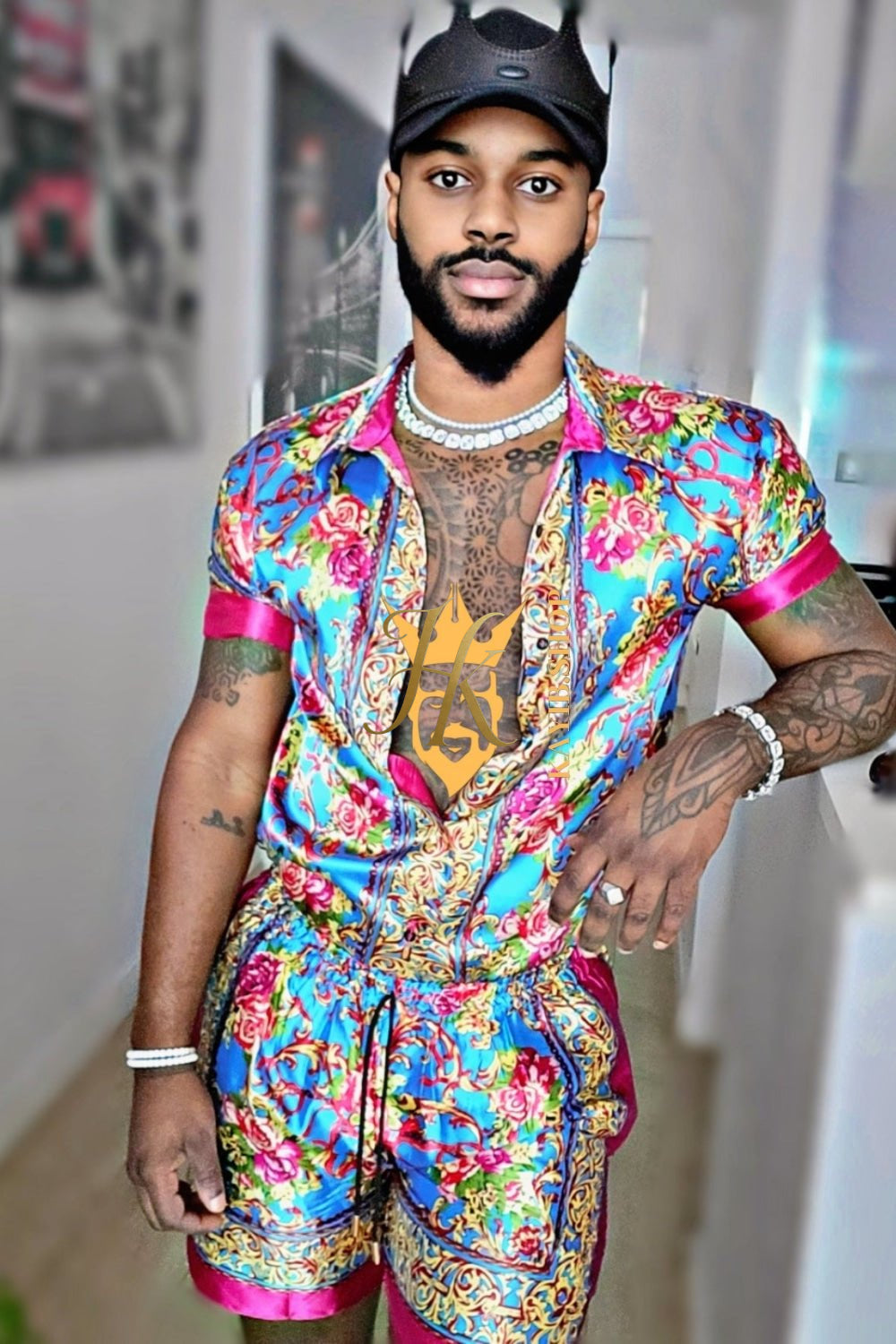 Barocco Print Silk Set - Elevate Your Style with Pure Luxury - Personalized Sizing Available - kayibstrore