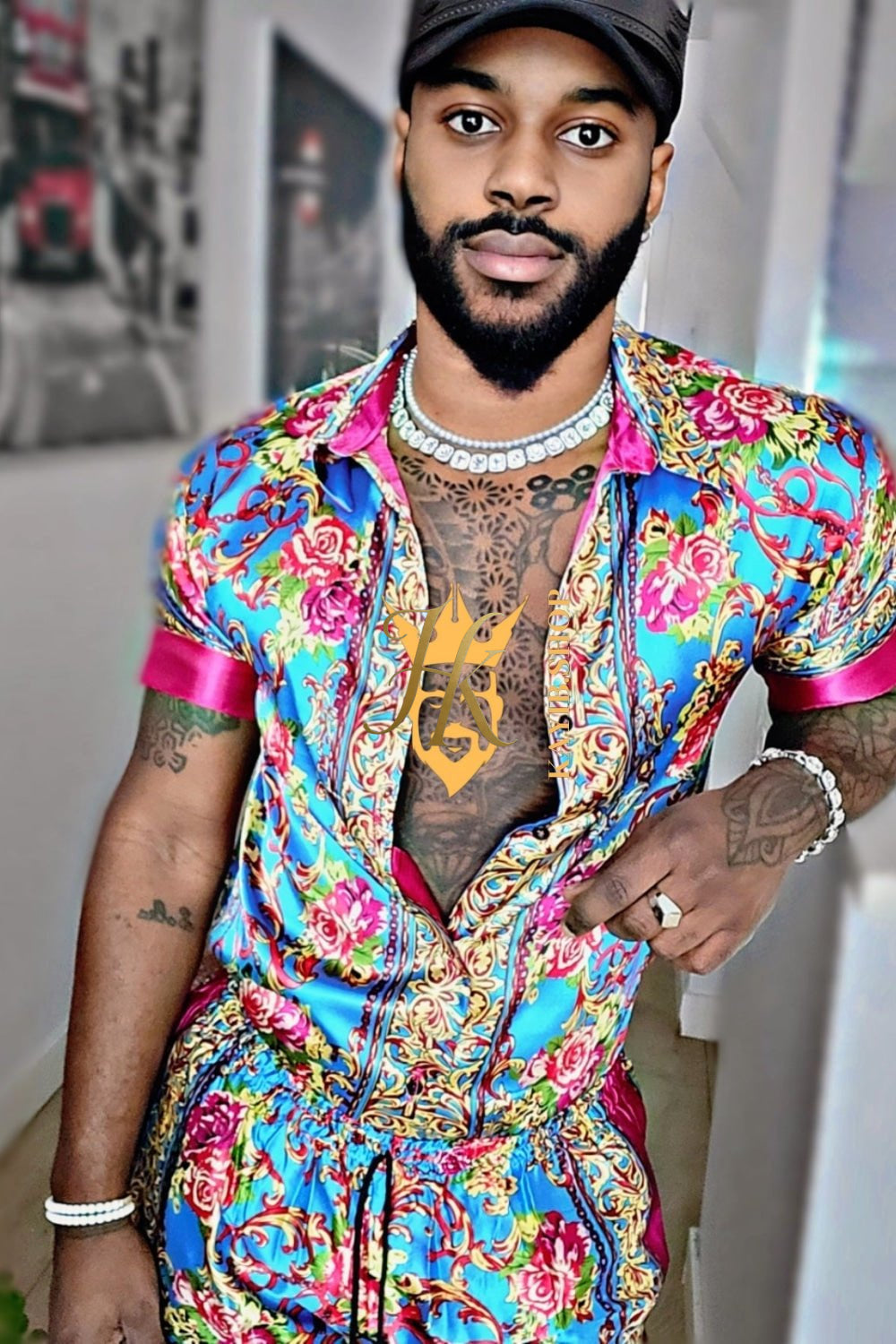 Barocco Print Silk Set - Elevate Your Style with Pure Luxury - Personalized Sizing Available - kayibstrore