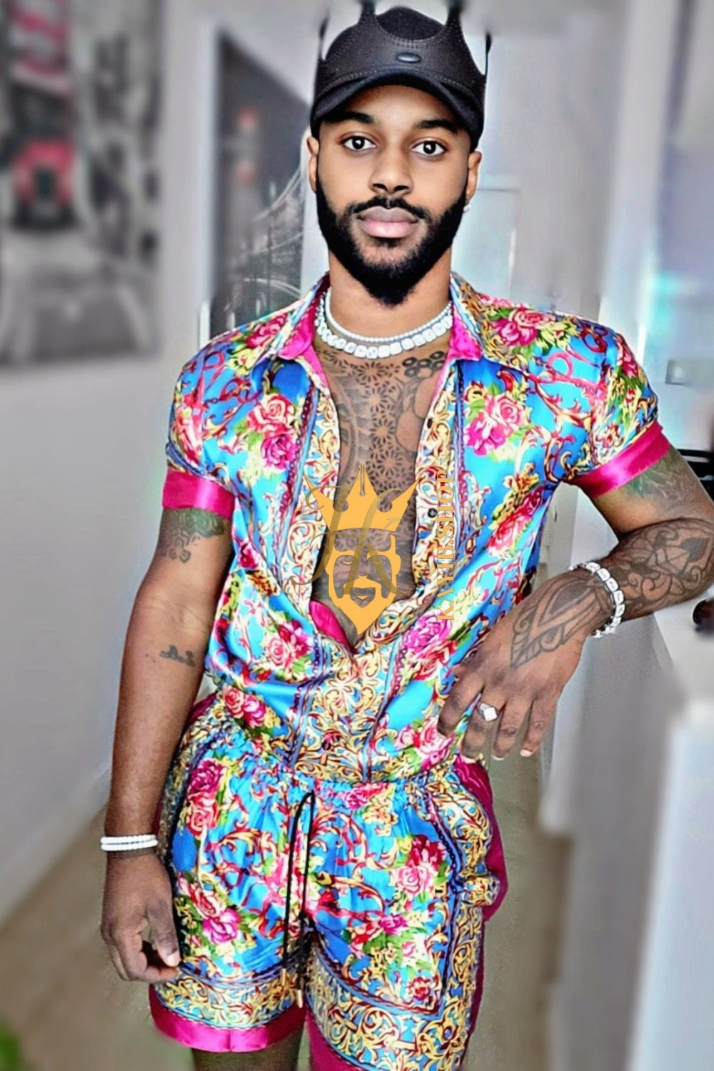 Barocco Print Silk Set - Elevate Your Style with Pure Luxury - Personalized Sizing Available - kayibstrore