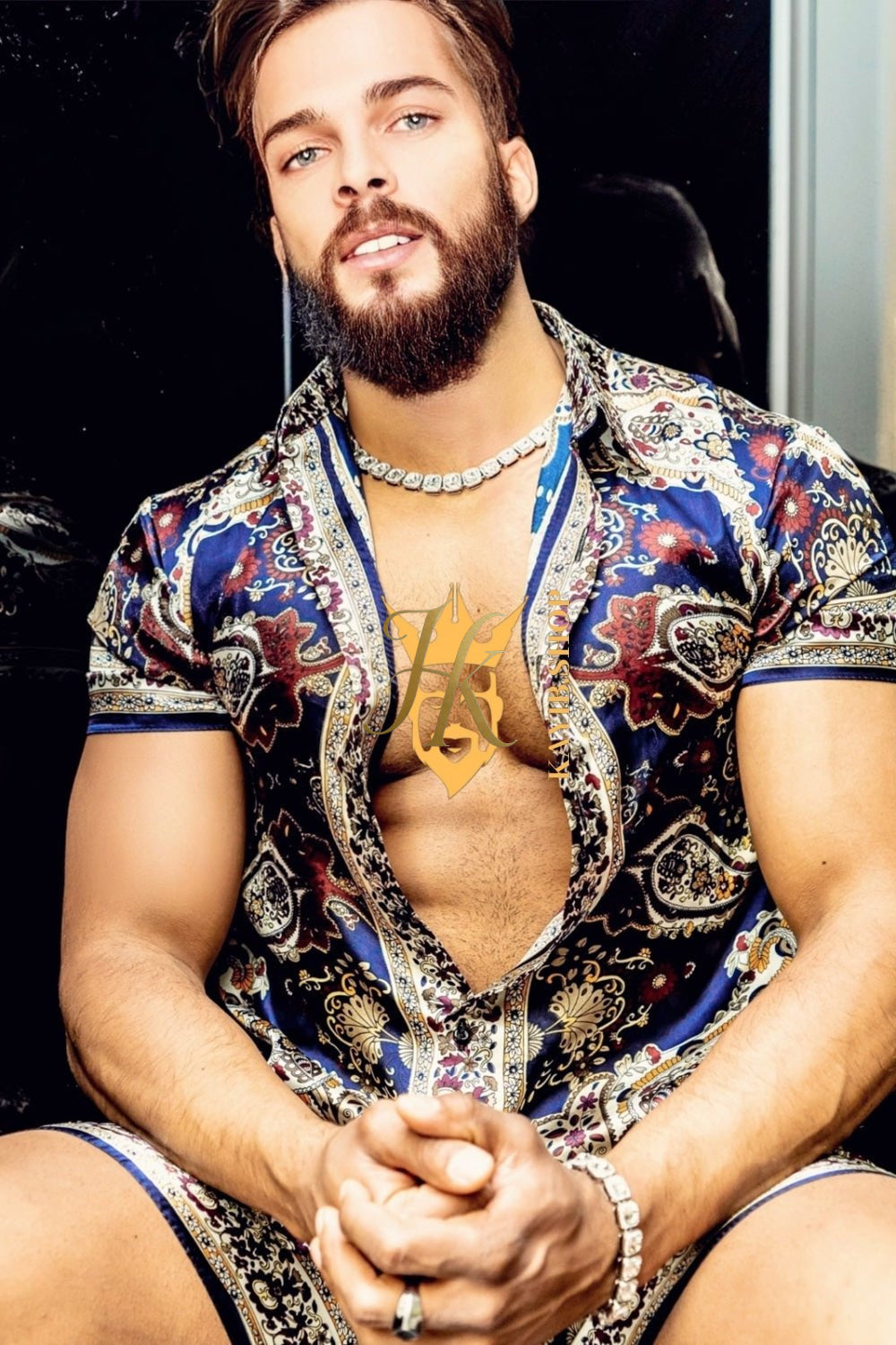 Barocco Print Silk Set - Elevate your summer style with personalized luxury and unmatched comfort. - kayibstrore