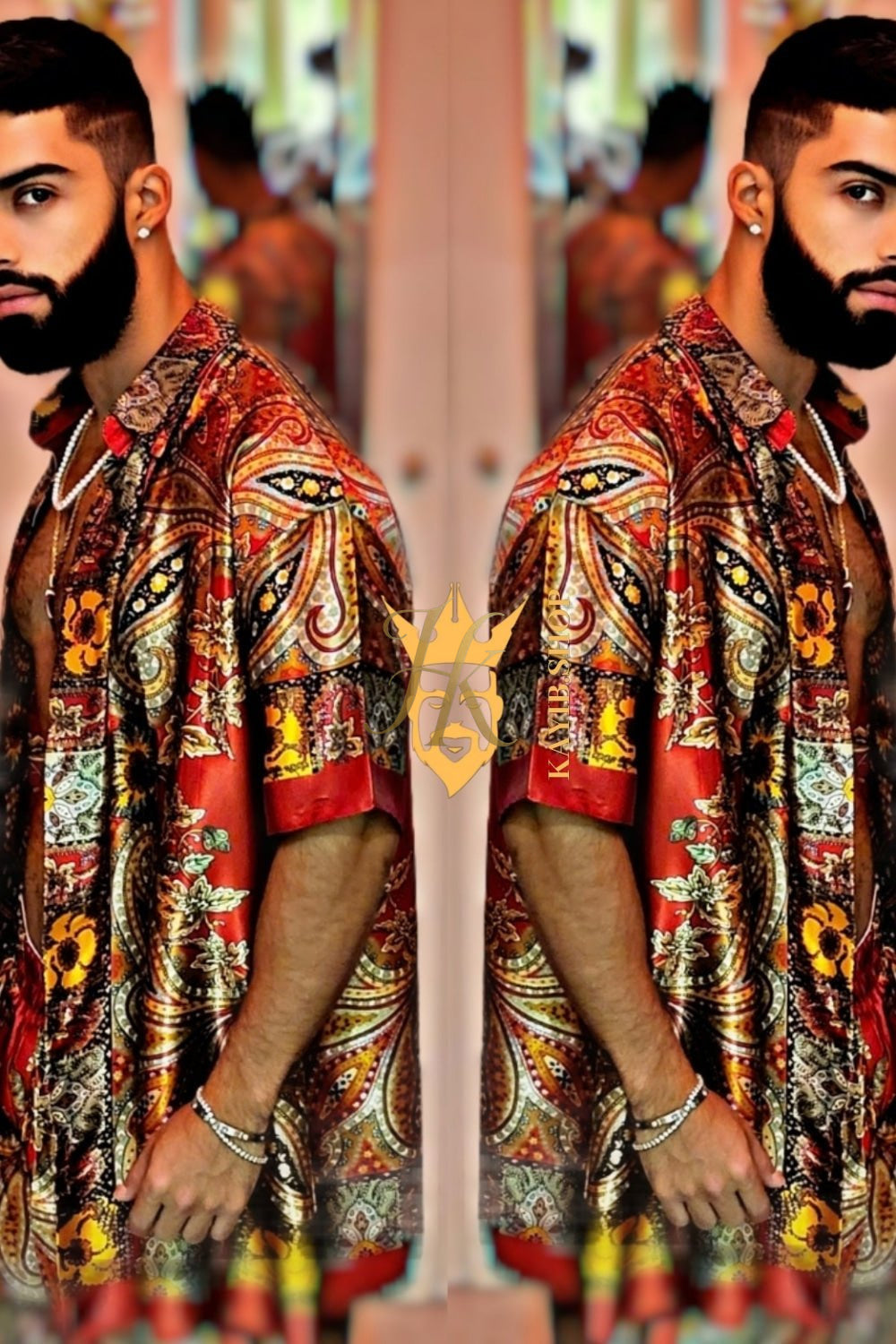 Barocco Print Silk Set - Unmatched Comfort and Style for Your Ultimate Beach Day - kayibstrore