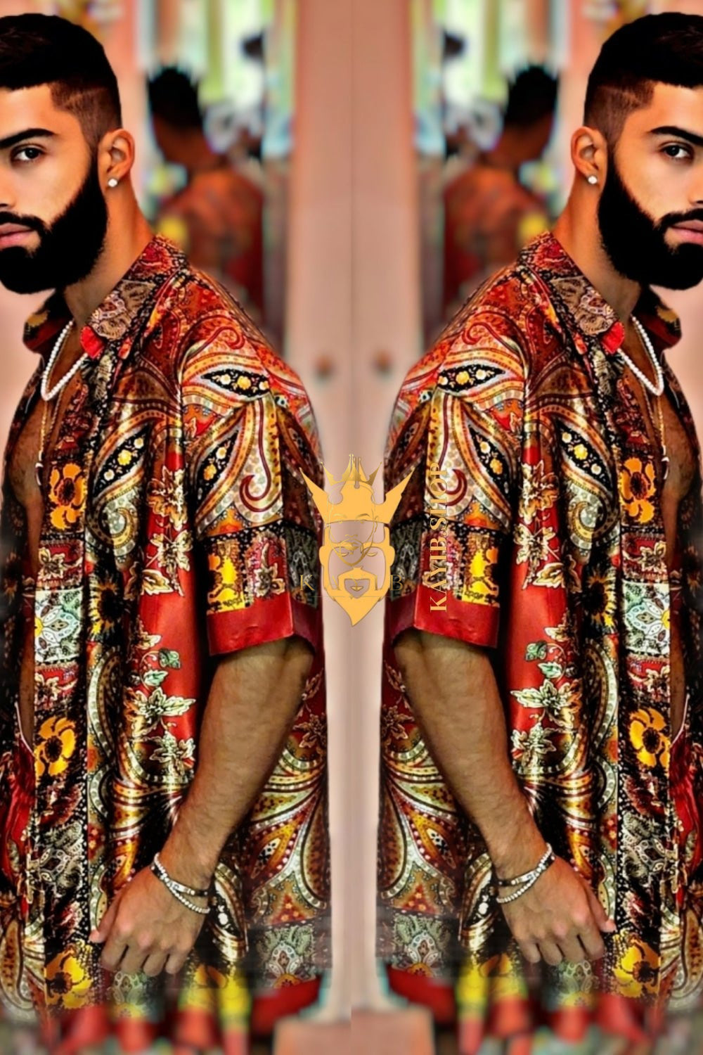Barocco Print Silk Set - Unmatched Comfort and Style for Your Ultimate Beach Day - kayibstrore