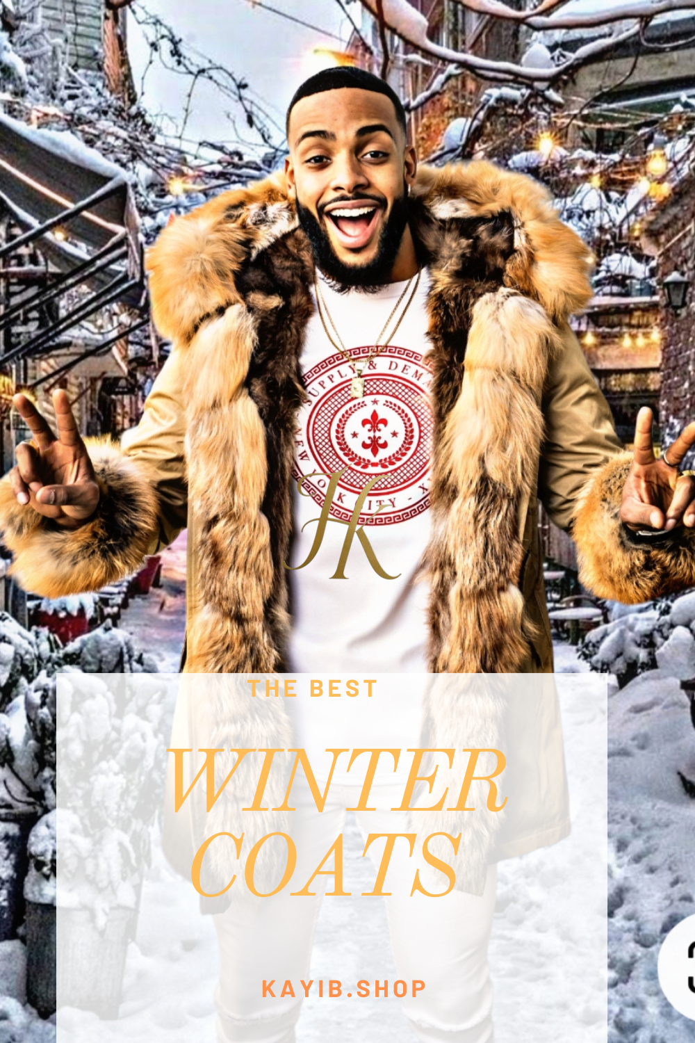 Luxury Fox Mens Parka Coats