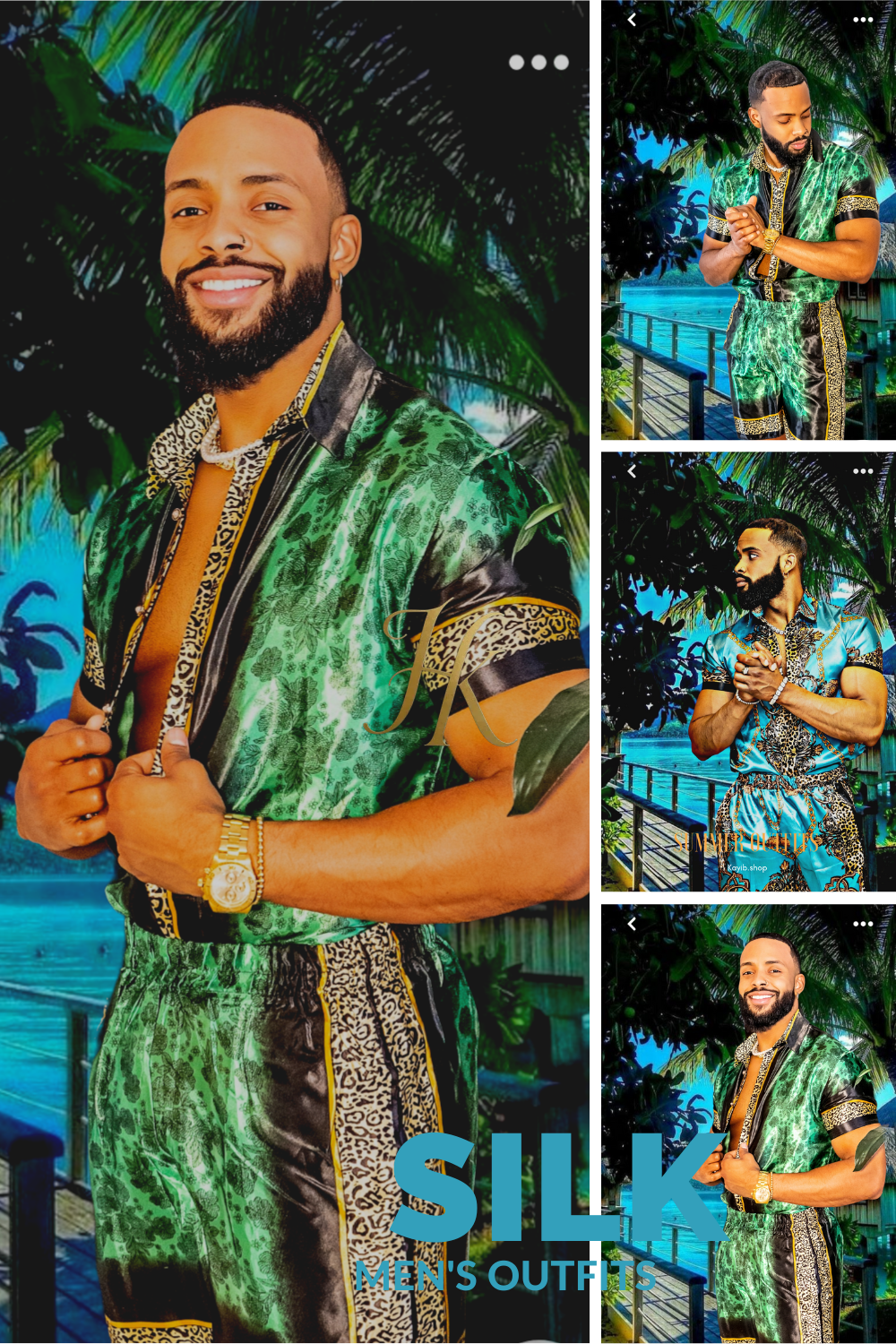 Barocco Mens Luxury Silk Dress Set Outfits