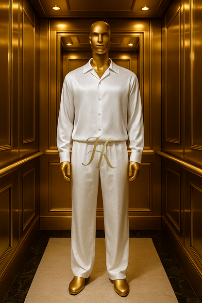 Conjunto de vestido de seda de lujo para hombre rojo