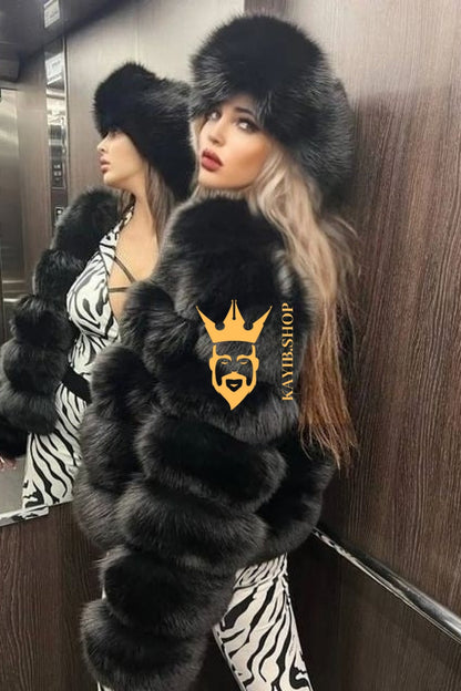 Fashion Raccoon Fur Short Coat - Stay Stylish and Warm with Oversized Sleeves - 100% Real Fur Luxury - kayibstrore