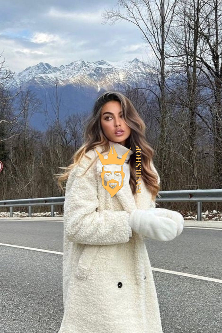 Luxury Teddy genuine wool sheepskin Luxury Coat - Stay Warm and Stylish in this Ethically Produced Fur Coat couple goals - kayibstrore