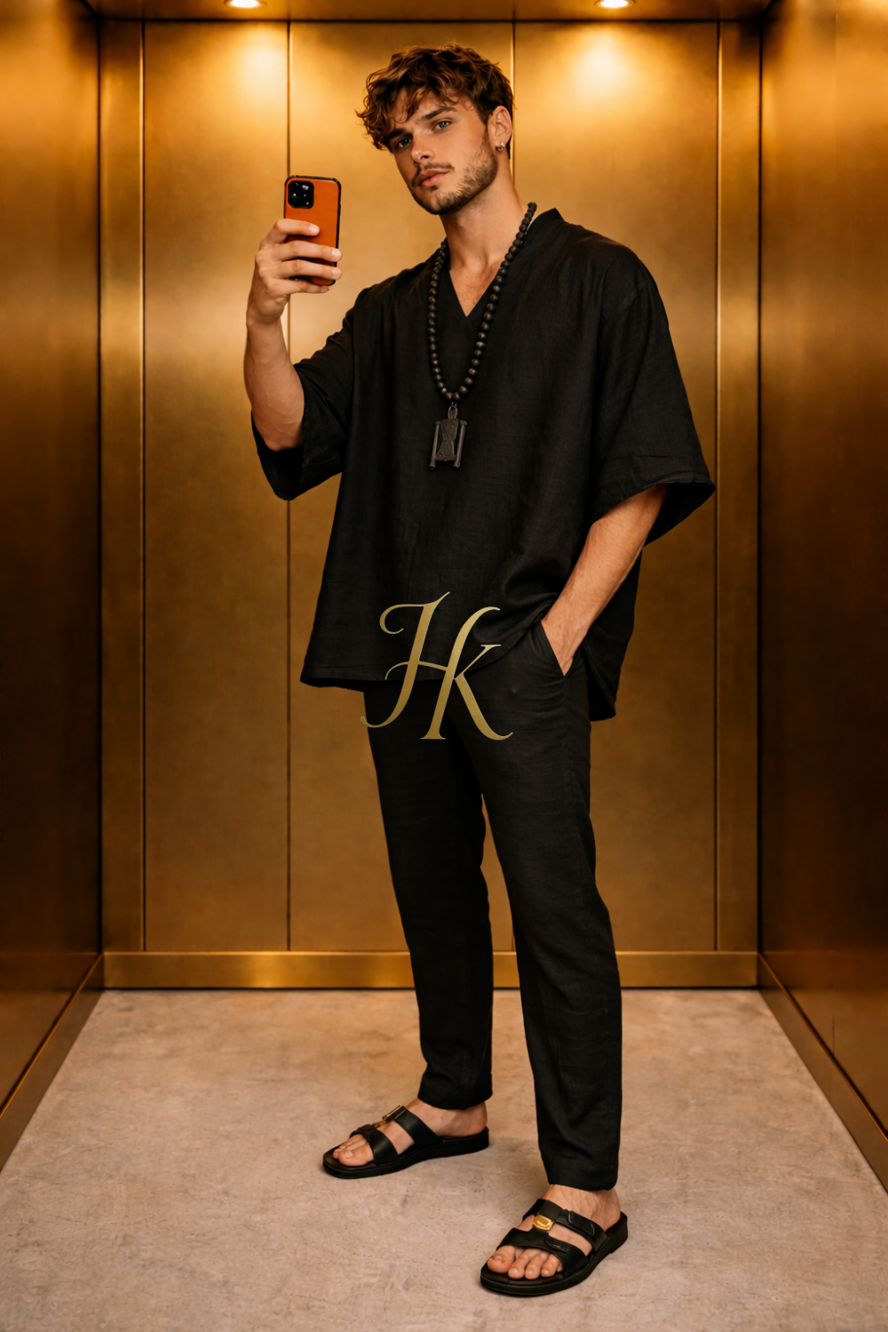 Handmade men’s linen outfit set