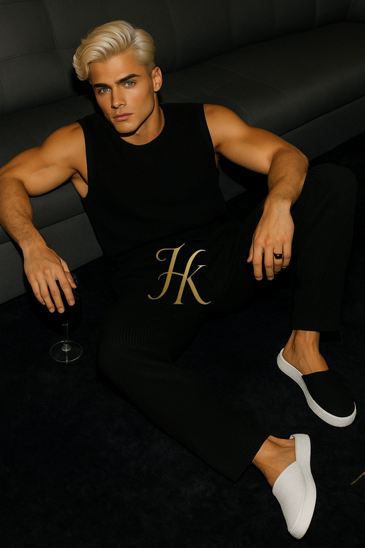 Men’s Summer Cotton Set – Tank Top & Pants Two-Piece Outfit