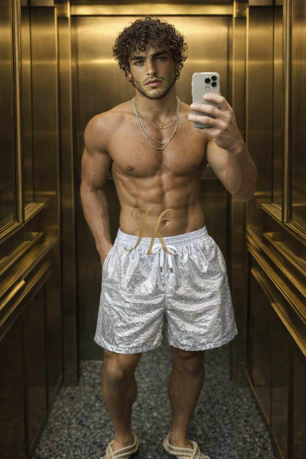 Summer men’s swim shorts with a modern tailored fit. Quick-dry fabric