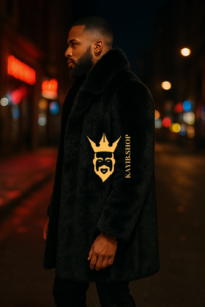 Luxury Black Fox Fur Coat – Timeless Statement Piece