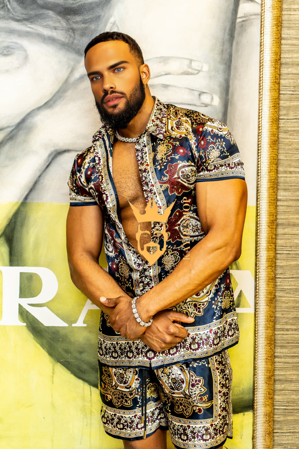 Men’s Luxury Silk Set – 100% Pure Mulberry Silk Shirt & Shorts | Limited Edition Outfit - kayibstrore