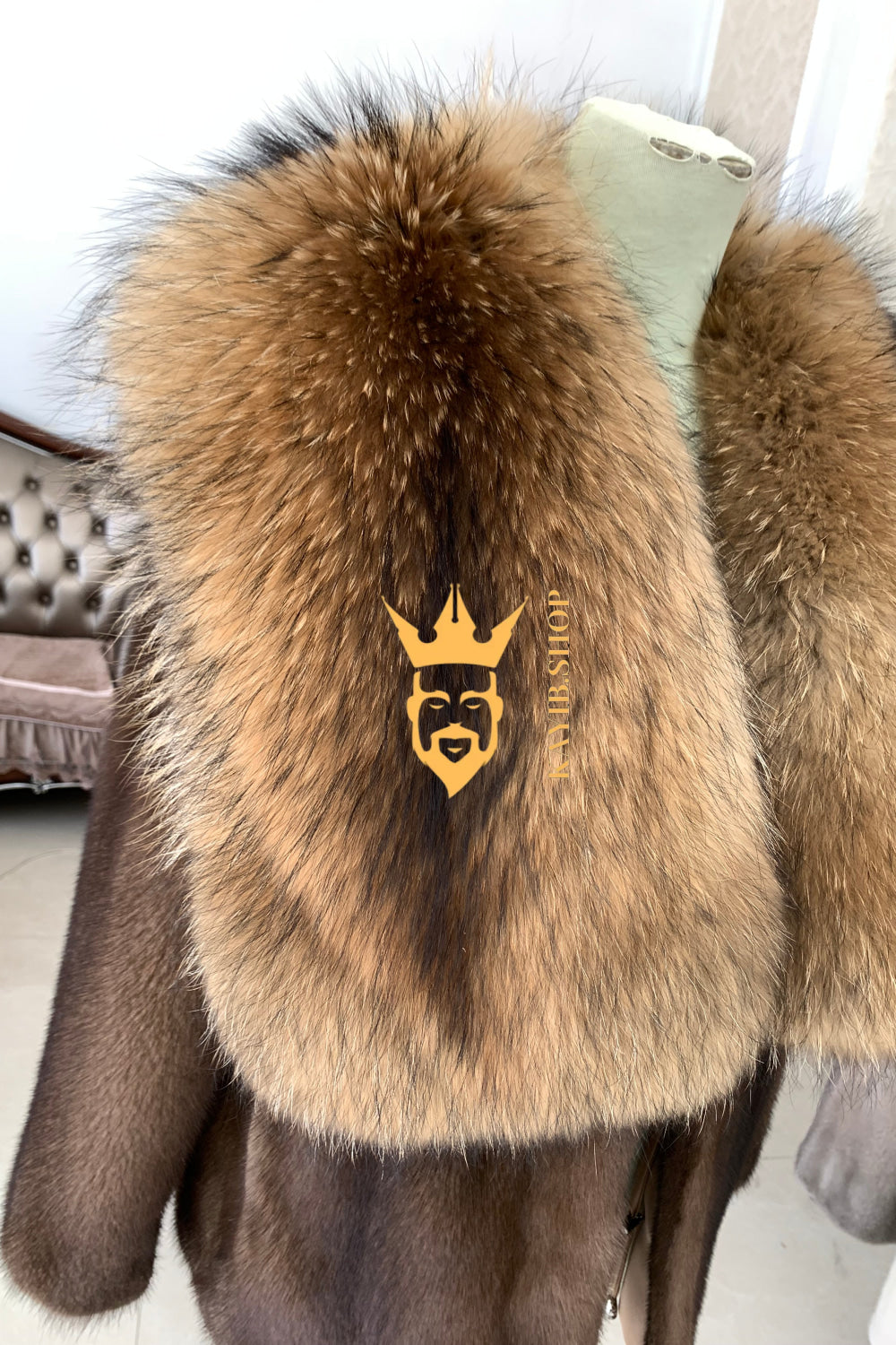 Luxury Handmade Premium fox fur & wool Real Fur Coats with Rex Rabbit Fur