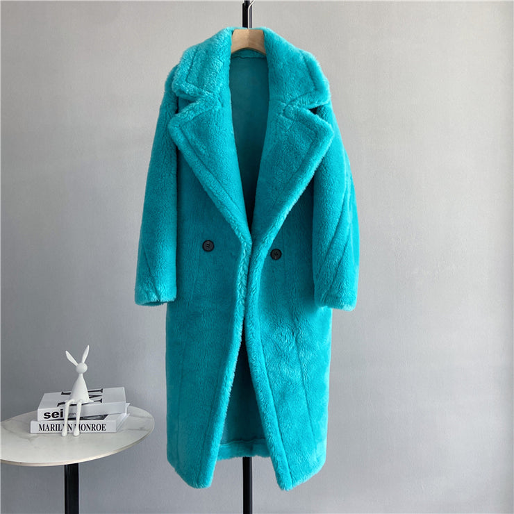 Luxury Teddy genuine wool sheepskin Luxury Coat - Stay Warm and Stylish in this Ethically Produced Fur Coat couple goals - kayibstrore