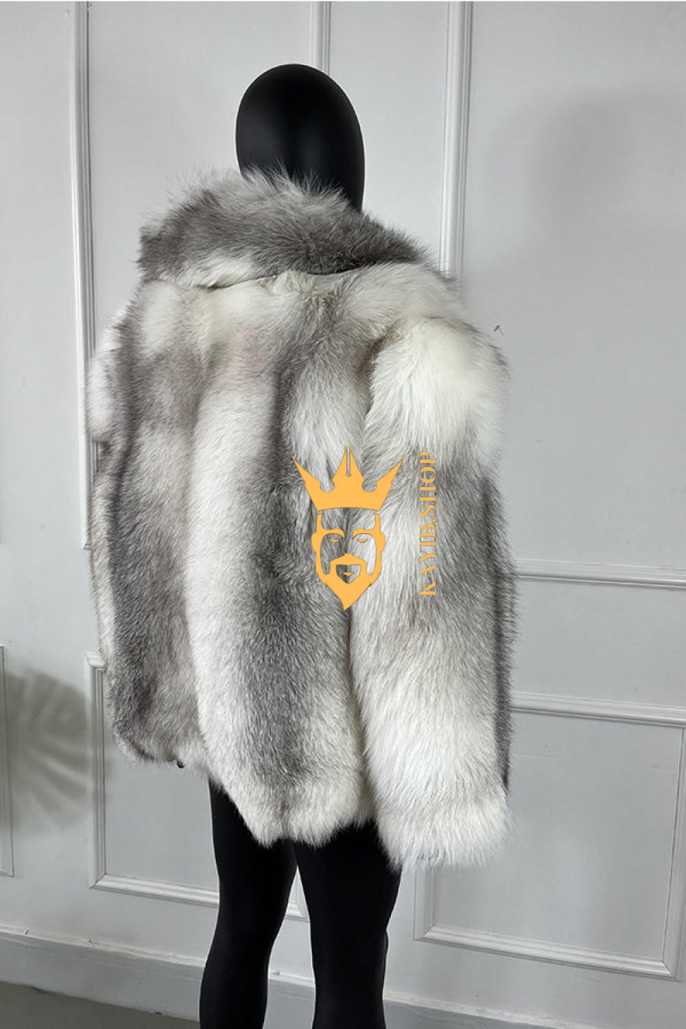 Luxury Handmade Premium fox fur & wool Real Fur Coats with Rex Rabbit Fur