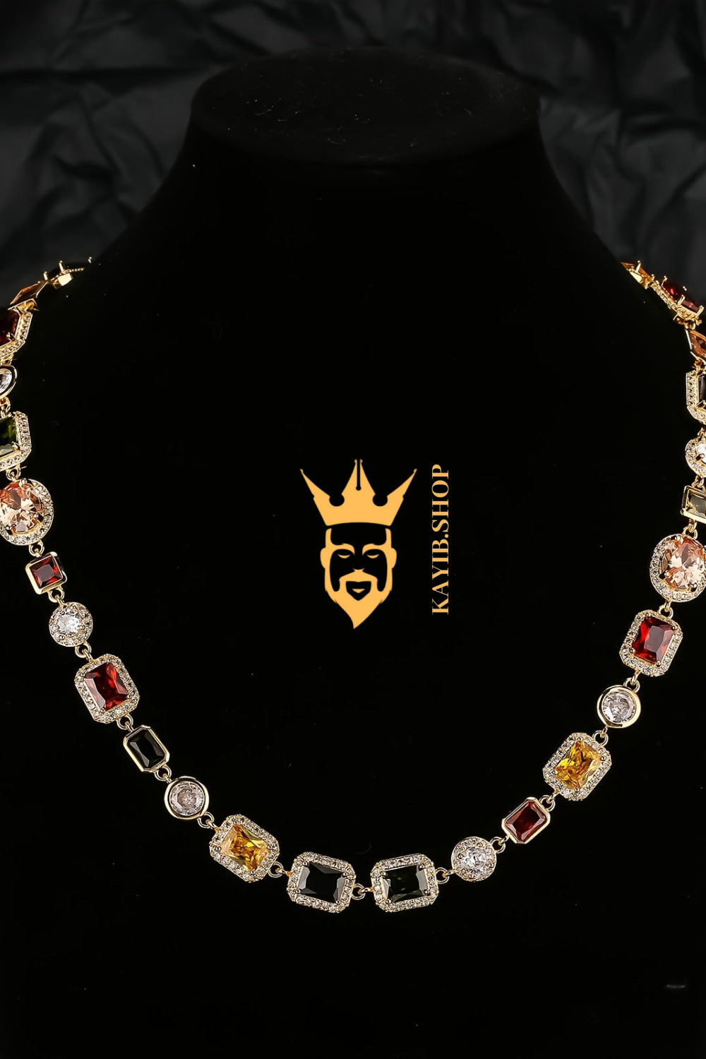 2PCS Iced Out Necklace & Bracelet Set - 10MM Colorful Zirconia Chain with Real Gold Plating, Hip Hop Jewelry for Men & Women - Perfect for Father's Day, Wedding, Anniversary, and Birthday Gifts