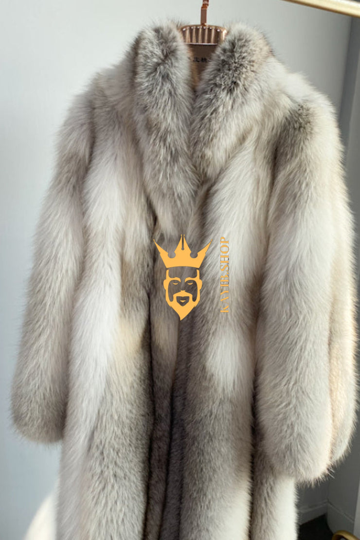 Raccoon Fur long Coat - Stay Stylish and Warm with Oversized Sleeves - 100% Real Fur Luxury - kayibstrore