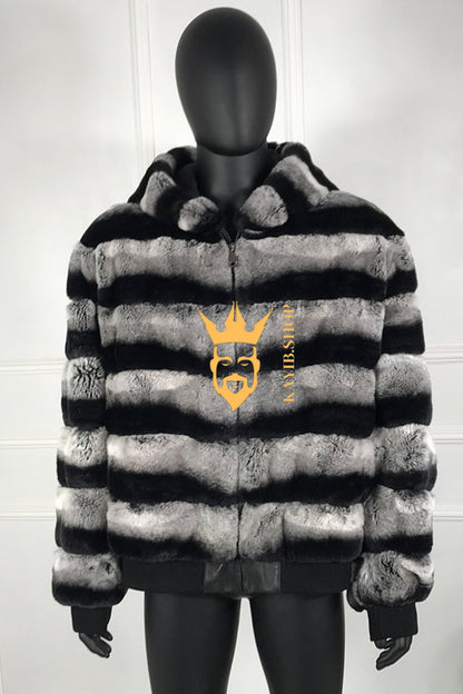 Luxury Handmade Premium Cashmere & wool Real Fur Coats with Rex Rabbit Fur