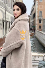 Luxury Teddy genuine wool sheepskin Luxury Coat - Stay Warm and Stylish in this Ethically Produced Fur Coat couple goals - kayibstrore