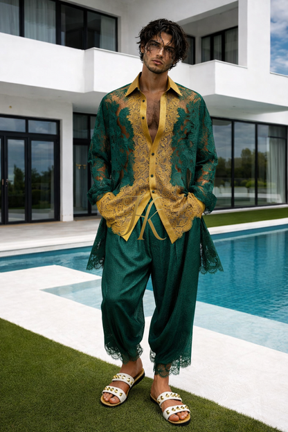 Men’s lace and cotton outfit set