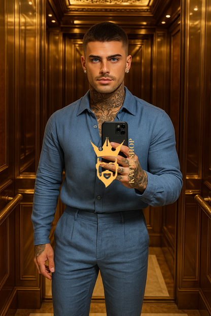 Men’s premium Pure linen Set – Long Sleeve Shirt & Pants in 100% linen (Copy) (Copy) (Copy)