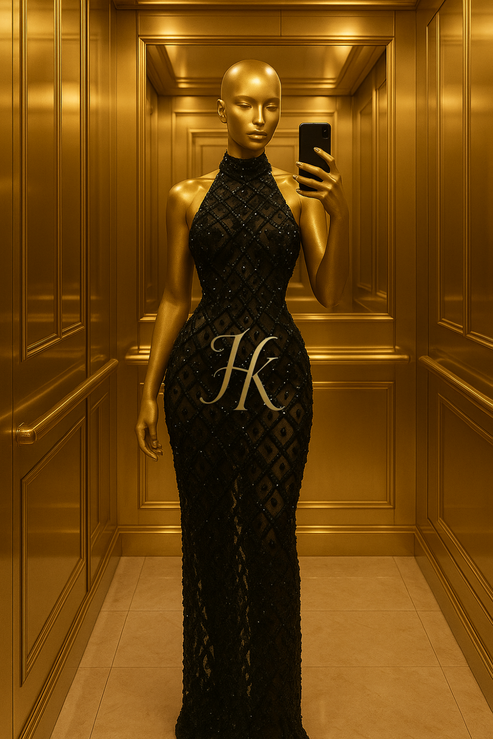 Shiny Diamond Sequins Green Mesh Dress