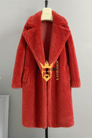 Luxury Teddy genuine wool sheepskin Luxury Coat - Stay Warm and Stylish in this Ethically Produced Fur Coat couple goals - kayibstrore