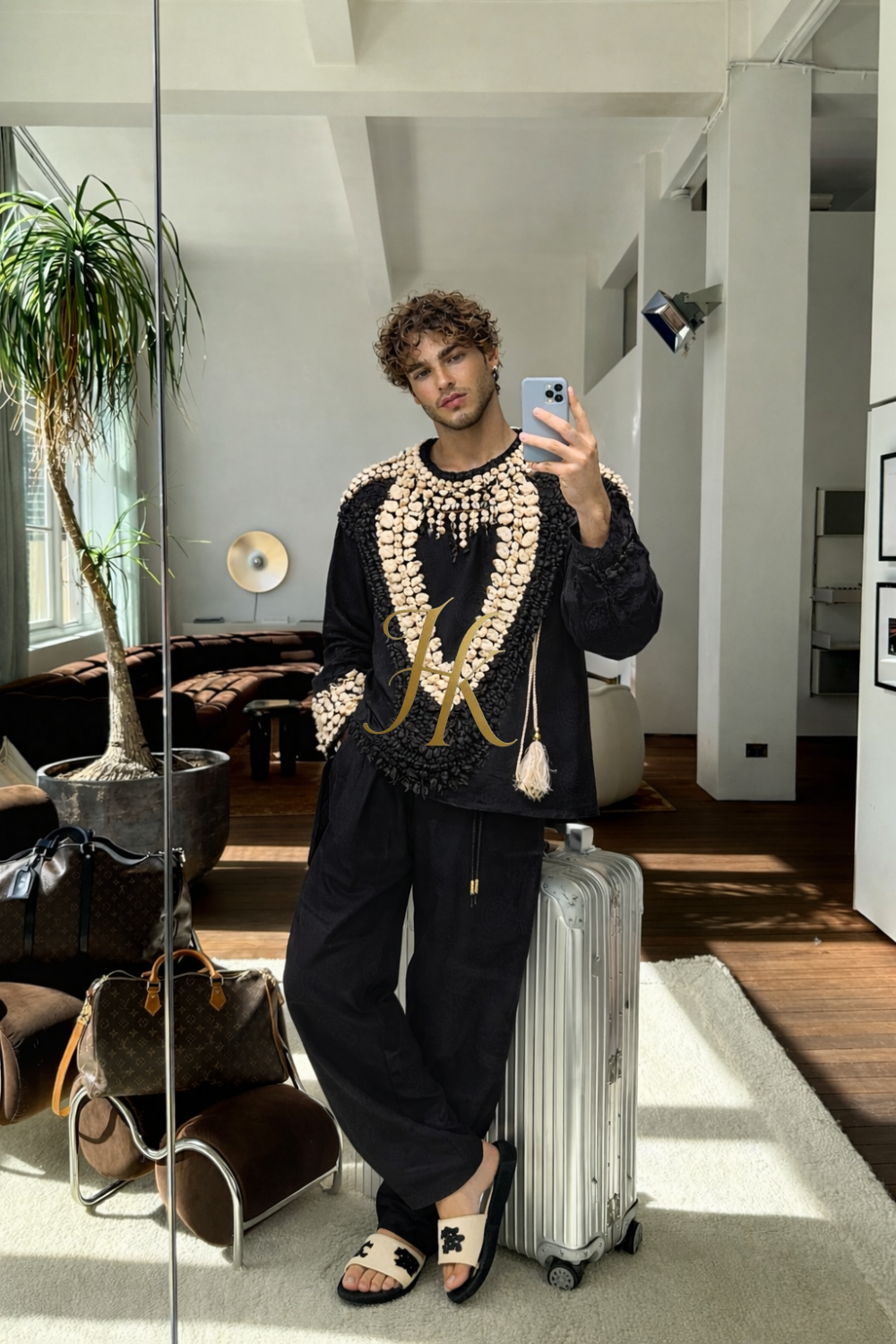 Hand-Embroidered Shell Couture Set for Men | KAYIB