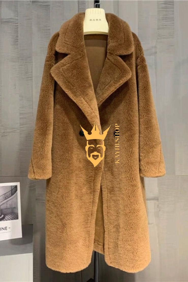 Luxury Teddy genuine wool sheepskin Luxury Coat - Stay Warm and Stylish in this Ethically Produced Fur Coat couple goals - kayibstrore