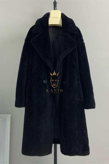 Luxury Teddy genuine wool sheepskin Luxury Coat - Stay Warm and Stylish in this Ethically Produced Fur Coat couple goals - kayibstrore
