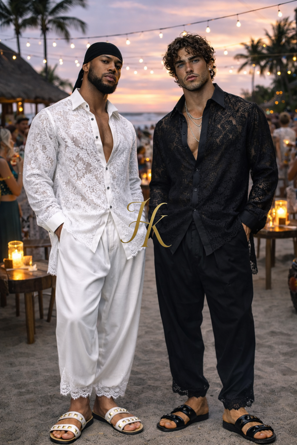 Men’s Elegant Lace & Cotton Set