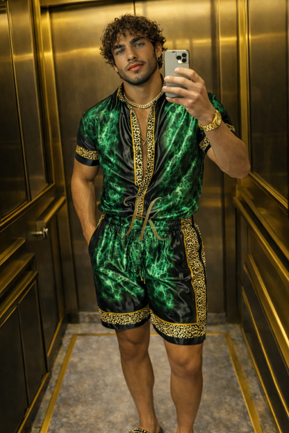 Imperial Chain Silk Set | Luxury Satin Silk Men’s Outfit – Limited Edition