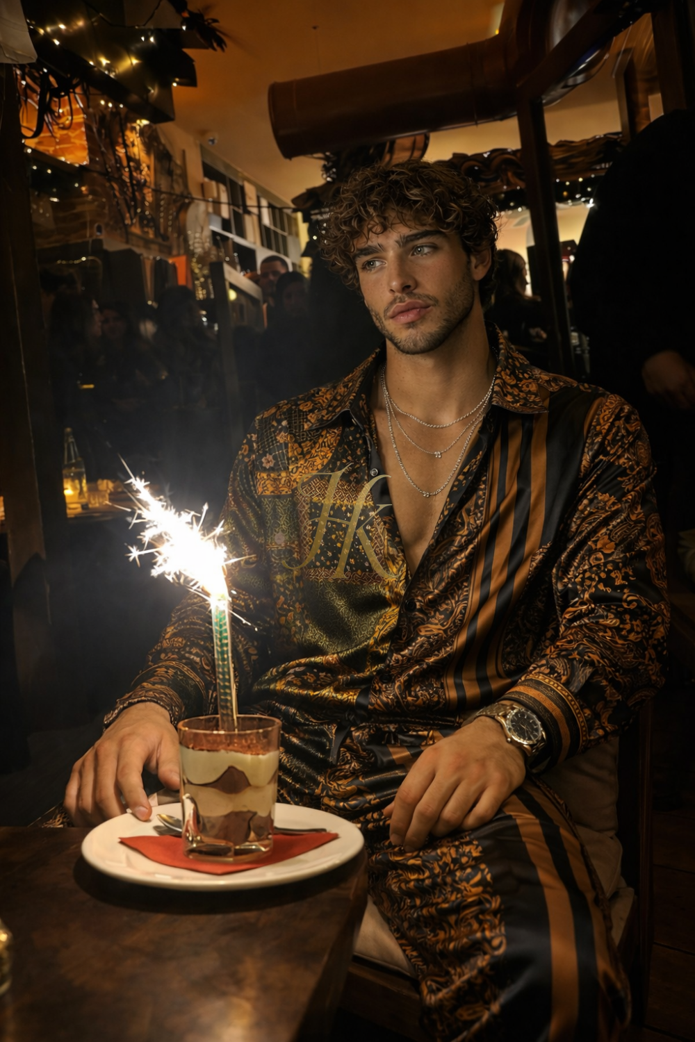 Men’s Luxury Contrast Silk Ensemble – Shirt & Pants Set - kayibstrore