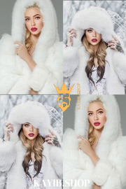 Luxury white Rabbit Fur Car Coat for women and mens- Stay Warm and Stylish this Fall - Genuine Softness Guaranteed - kayibstrore