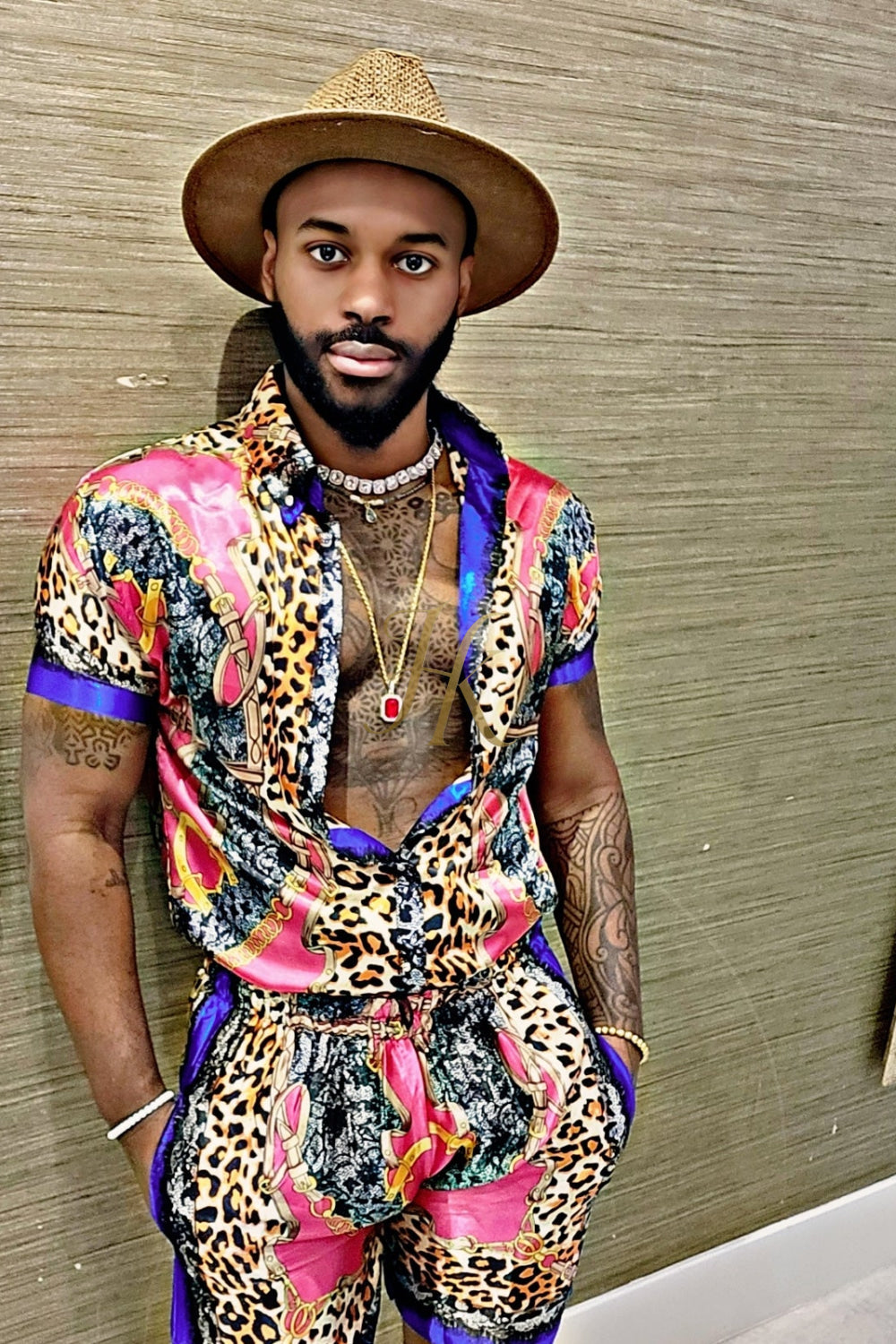 Barocco Silk Set Shirt+ Short