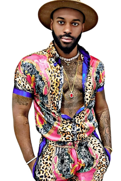 Barocco Silk Set Shirt+ Short