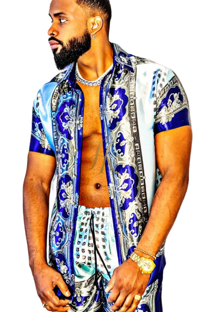 Mens Luxury Silk Dress Set Outfits