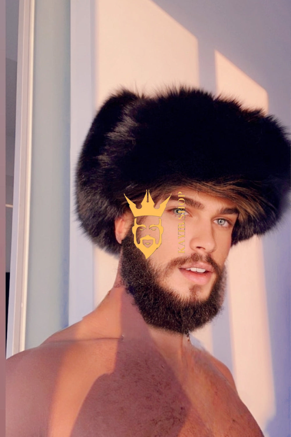 Men's Hat With Earflaps Warm Snow Caps Russian Bomber Cap, 100% Rabbit Fur Hat - kayibstrore