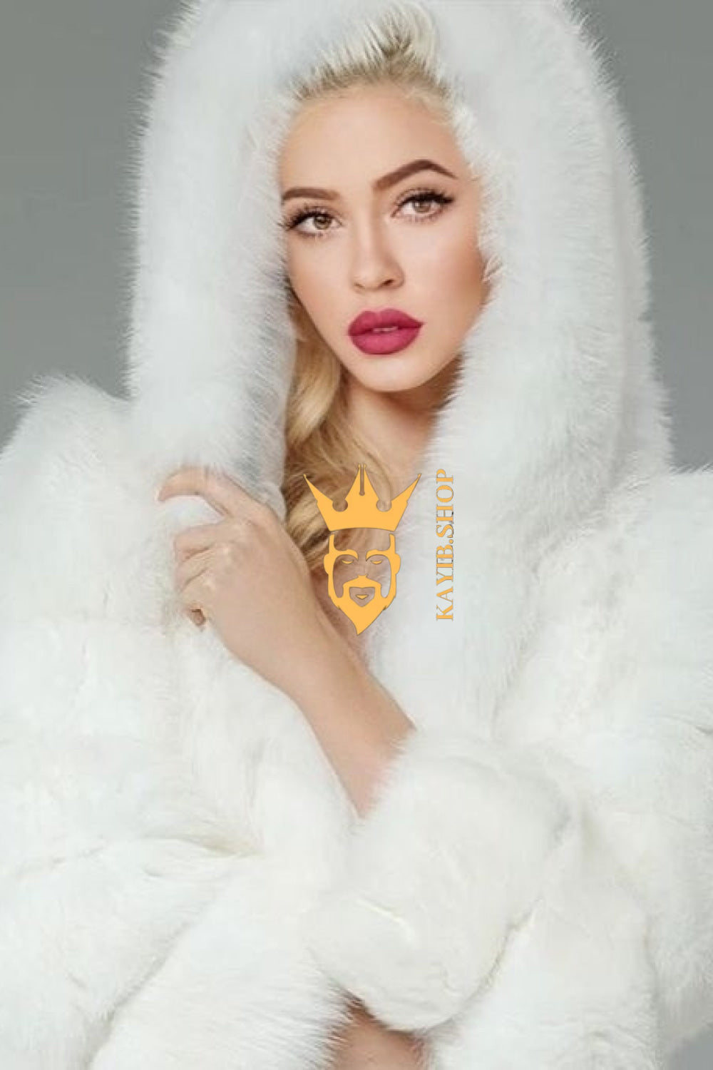 Luxury white Rabbit Fur Car Coat for women and mens- Stay Warm and Stylish this Fall - Genuine Softness Guaranteed - kayibstrore