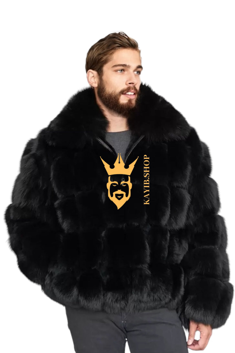 Luxury Black Fox Fur Parka for Men: Embrace Winter in Style - kayibstrore