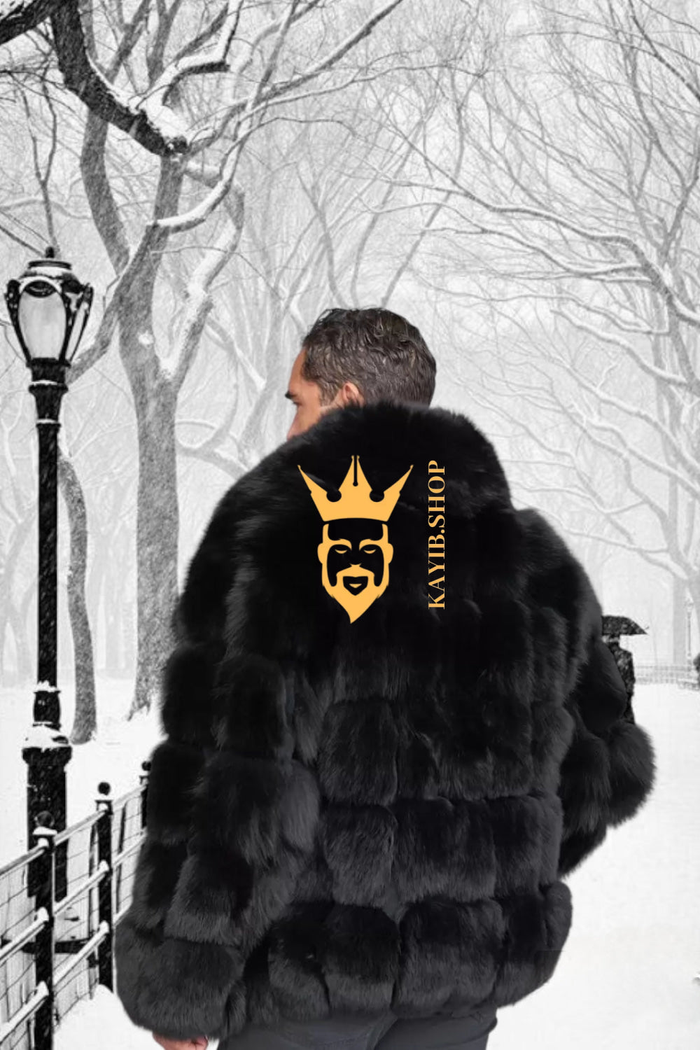 Luxury Black Fox Fur Parka for Men: Embrace Winter in Style - kayibstrore