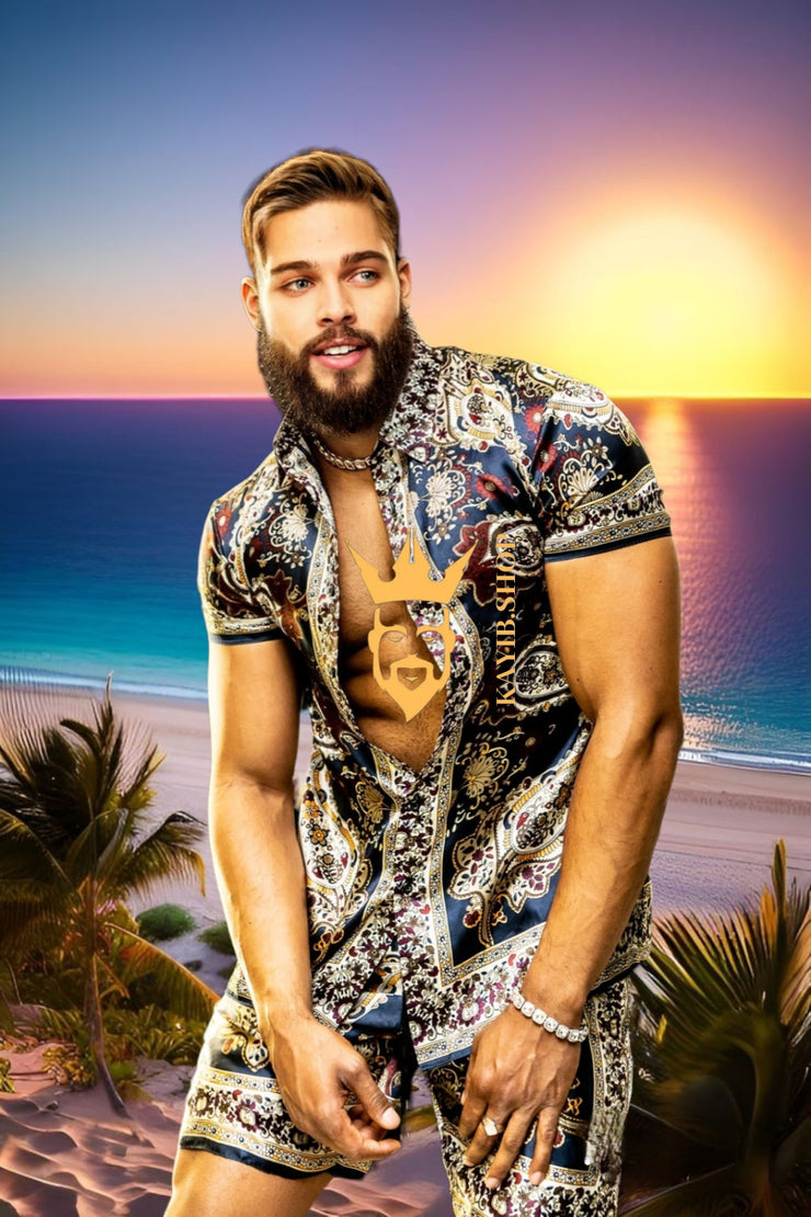 Fashion Luxury Summer Outfits - Stand out in Style with Barocco Prints - Hand-Sewn Silk Comfort - kayibstrore