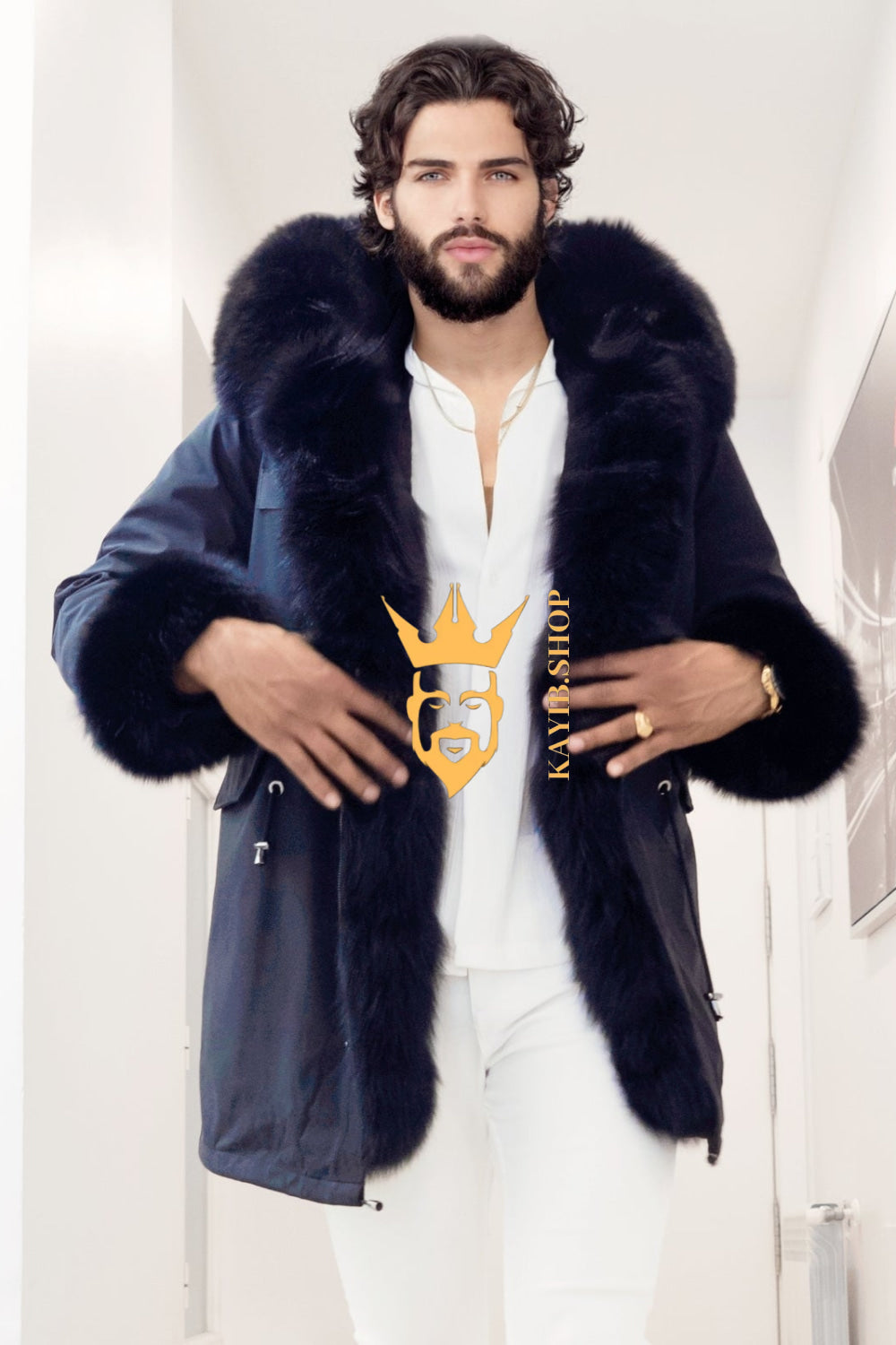 The Ultimate Men's Black Fox Fur Parka: Luxurious Style and Versatility - kayibstrore