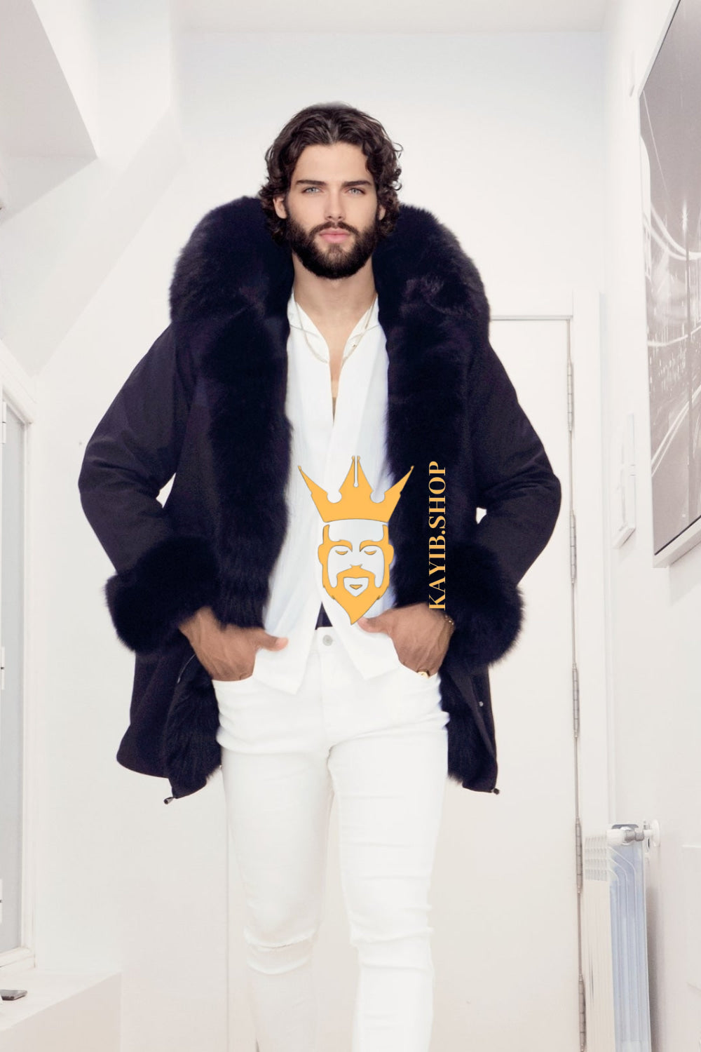 The Ultimate Men's Black Fox Fur Parka: Luxurious Style and Versatility - kayibstrore