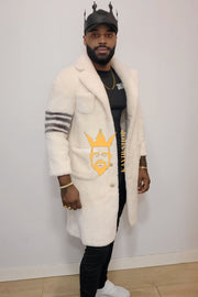 Elevate Winter Style: Fuzzy Fleece Lapel Long Cardigan Coat for Men - kayibstrore