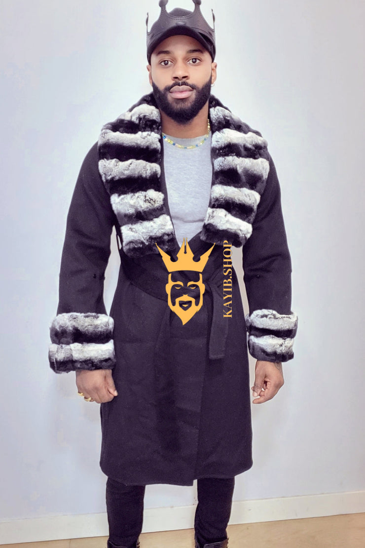 Handmade Premium Cashmere & 100% wool Real Fur Coats: Men&