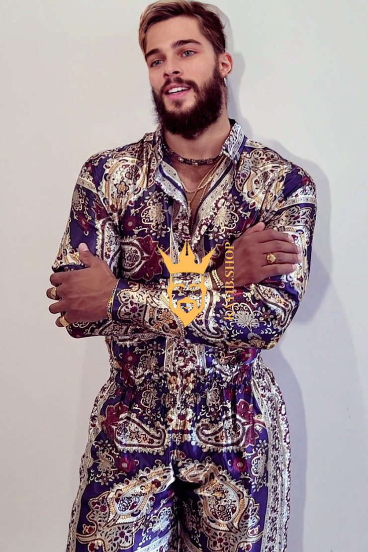 Luxury Silk shirt Set - Elevate Your Style with Vibrant Spanish Fashion - Stay Cool and Look Flawless All Summer Long - kayibstrore
