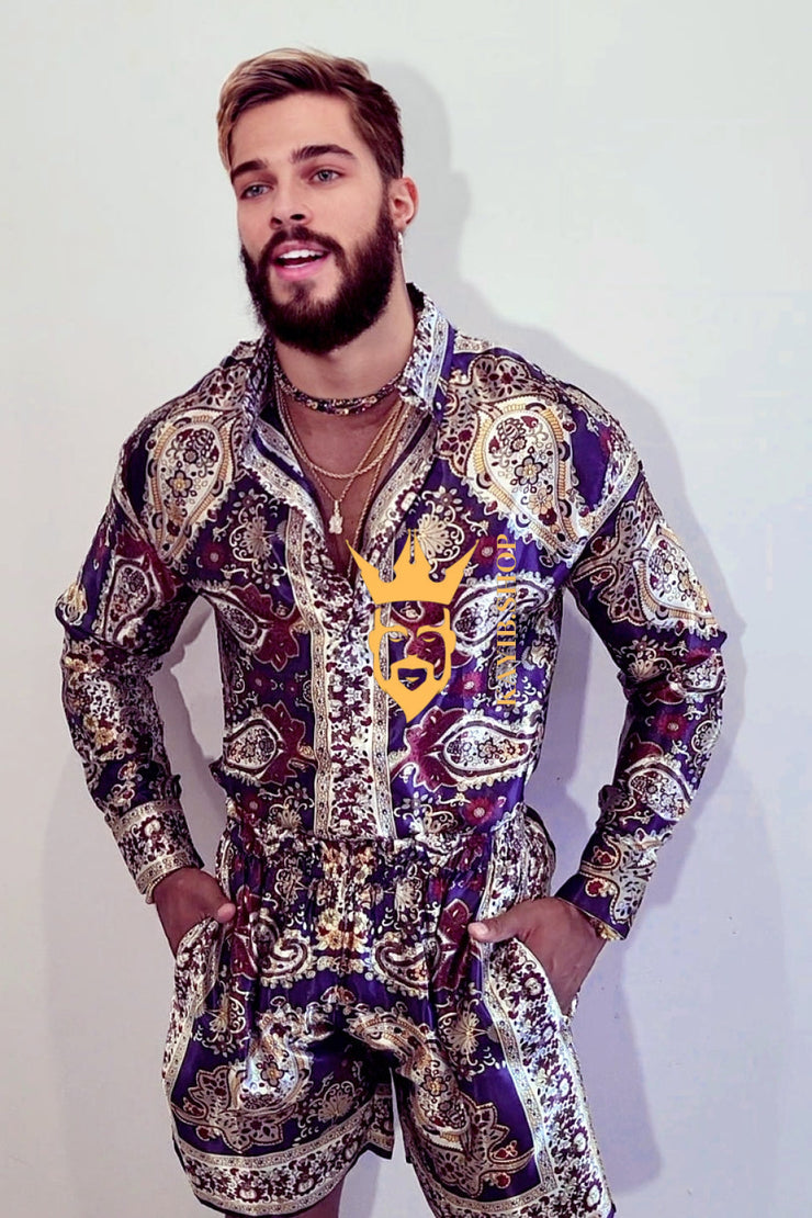 Luxury Silk shirt Set - Elevate Your Style with Vibrant Spanish Fashion - Stay Cool and Look Flawless All Summer Long - kayibstrore