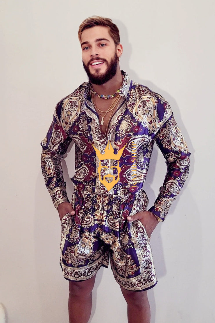 Luxury Silk shirt Set - Elevate Your Style with Vibrant Spanish Fashion - Stay Cool and Look Flawless All Summer Long - kayibstrore