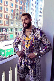 Luxury Silk shirt Set - Elevate Your Style with Vibrant Spanish Fashion - Stay Cool and Look Flawless All Summer Long - kayibstrore